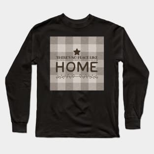 No place like Home Plaid - taupe Long Sleeve T-Shirt